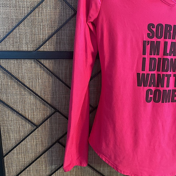 GENTLY USED NO BOUNDARIES 7/9 PINK LONG SLEEVE SHIRT - Picture 3 of 5